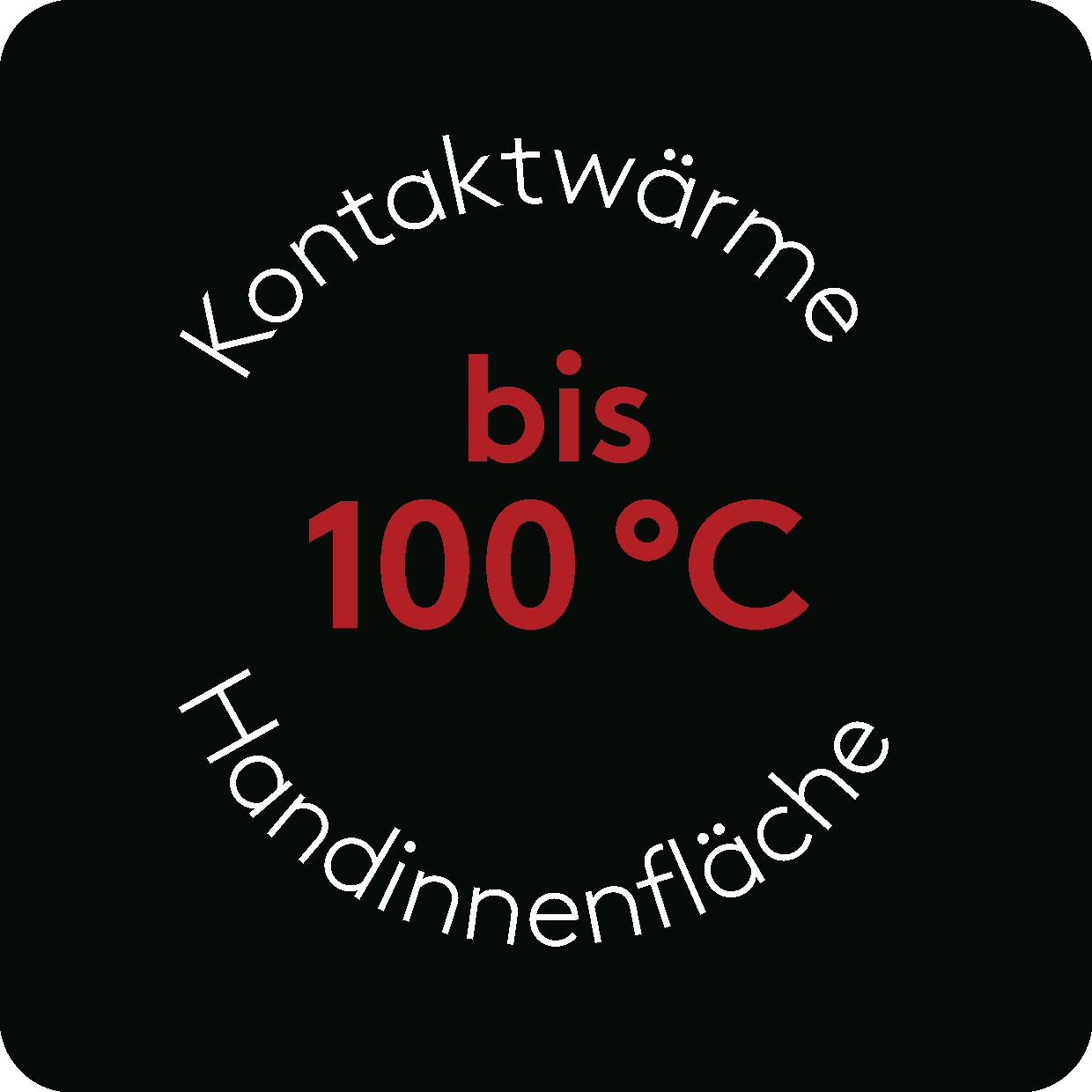 Kontaktwärme Handinnenfläche 100 Grad