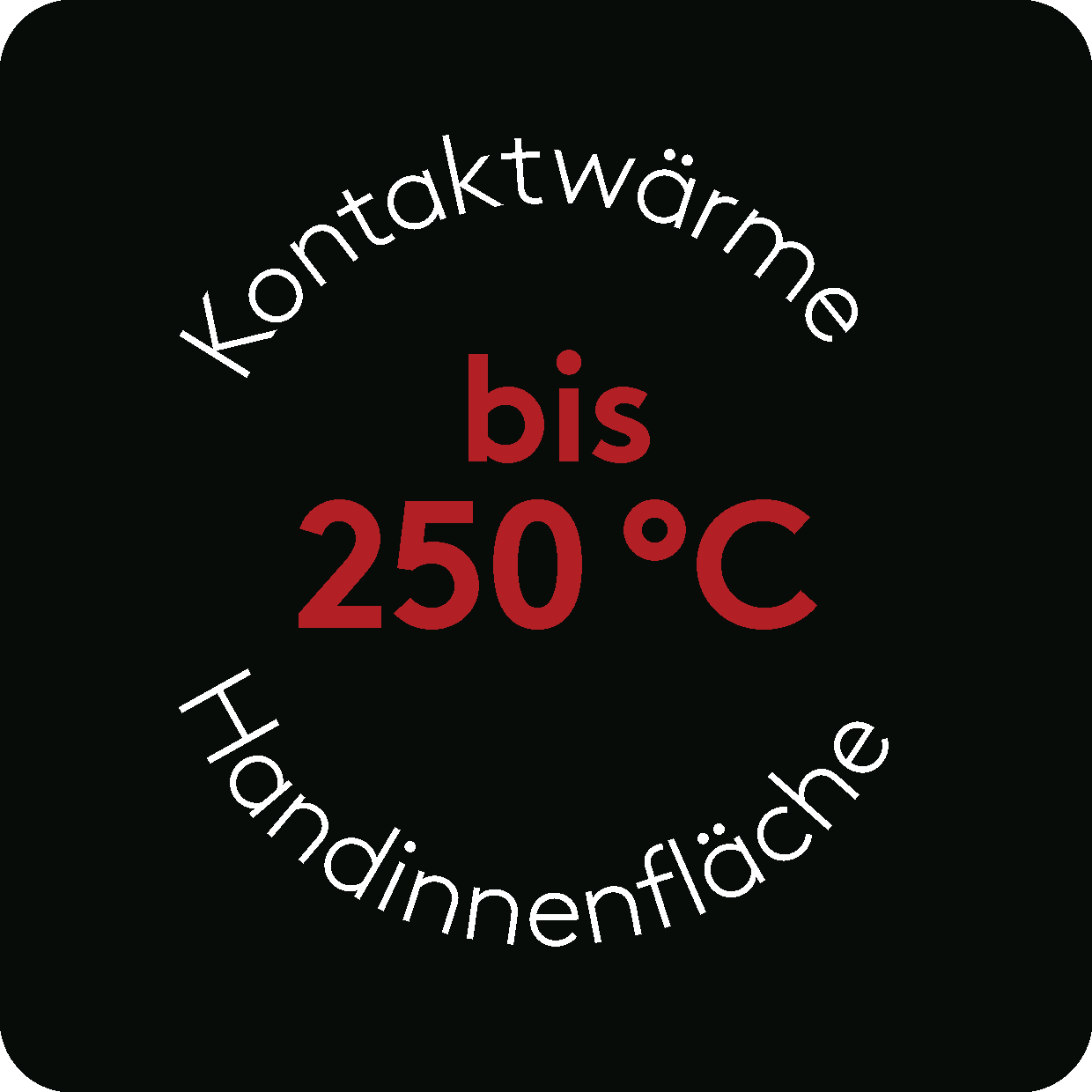 Kontaktwärme Handinnenfläche 250 Grad